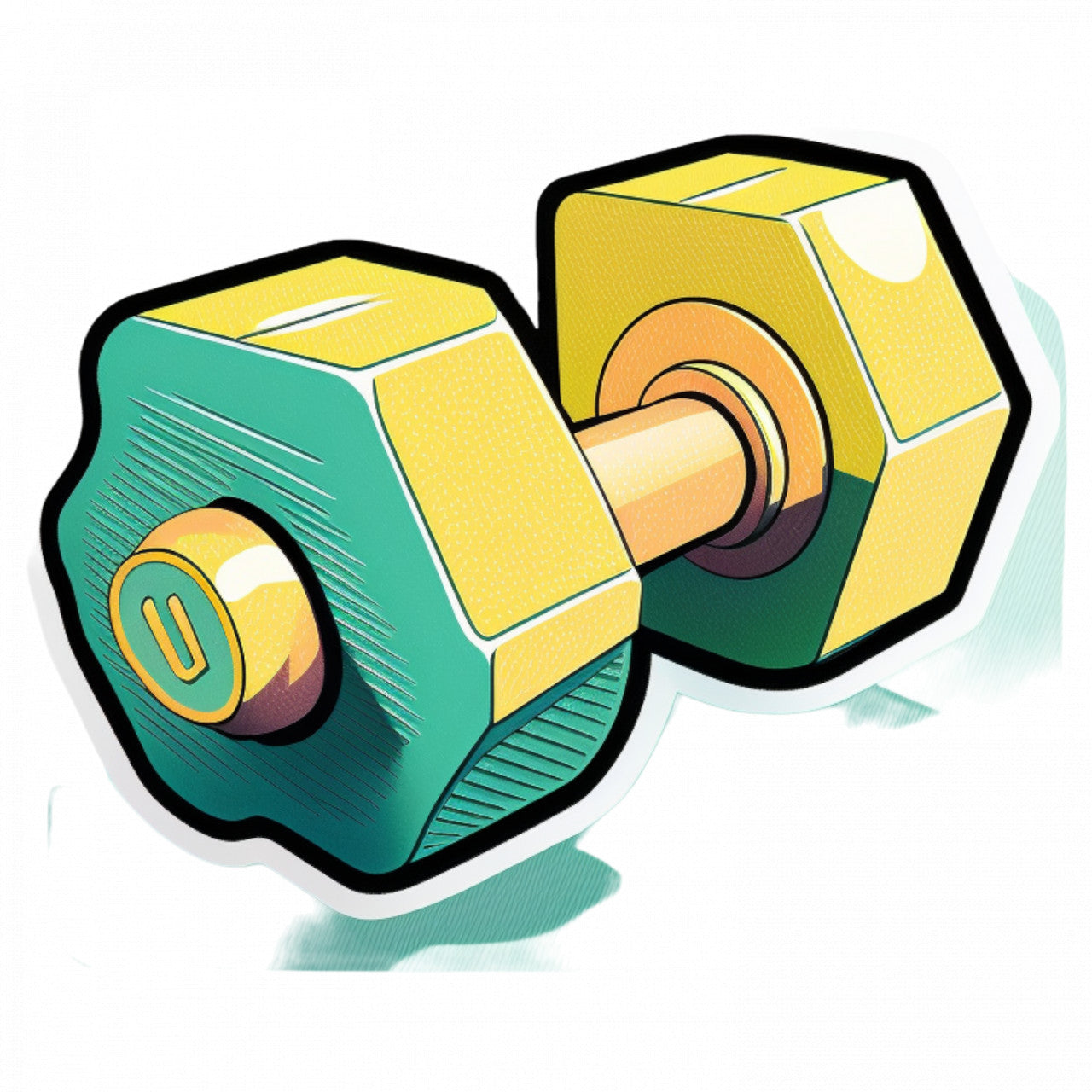 Set 5 bucati, Sticker decorativ, Greutate de fitness, Rezistent la apa, NO9497, 6 cm, Multicolor