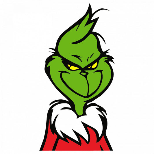 Set 5 bucati, Sticker decorativ, Grinch asteapta nerabdator sa fure craciunul, Rezistent la apa, NO9505, 6 cm, Multicolor