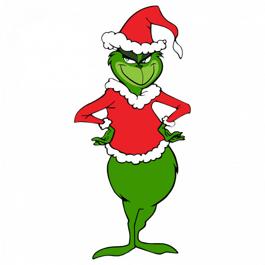 Set 5 bucati, Sticker decorativ, Grinch care a furat craciunul, Rezistent la apa, NO9507, 6 cm, Multicolor