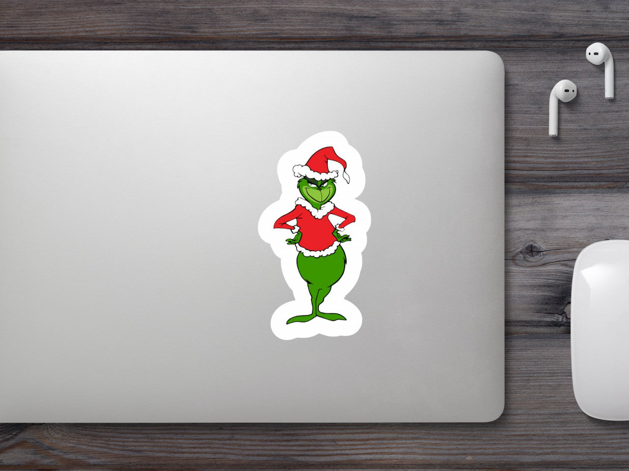 Set 5 bucati, Sticker decorativ, Grinch care a furat craciunul, Rezistent la apa, NO9507, 6 cm, Multicolor