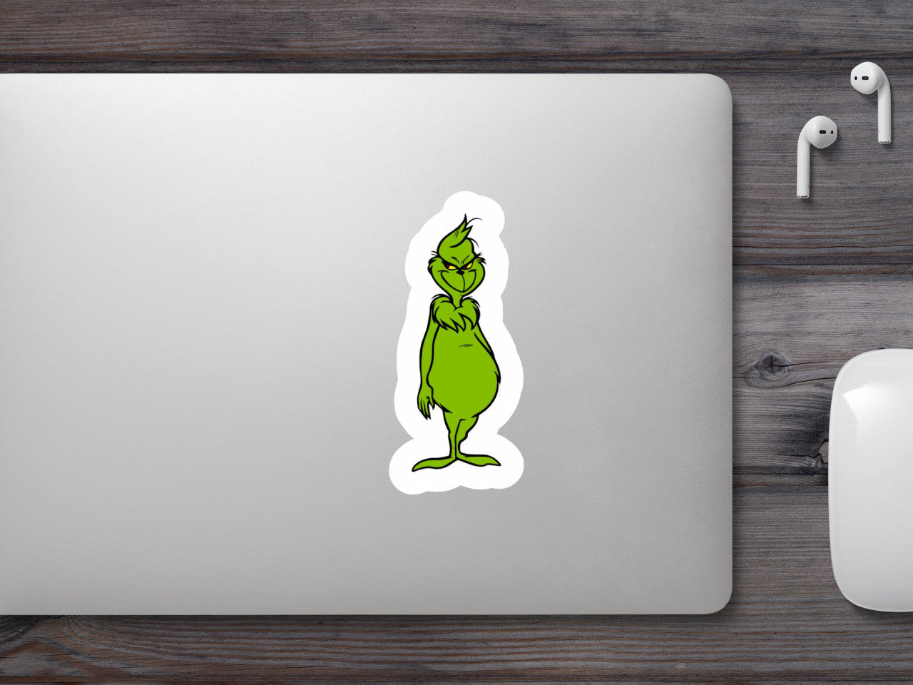Set 5 bucati, Sticker decorativ, Grinch cu burta, Rezistent la apa, NO9508, 6 cm, Multicolor