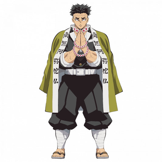 Set 5 bucati, Sticker decorativ, Gyomei Himejima Demon Slayer, Rezistent la apa, NO9536, 6 cm, Multicolor