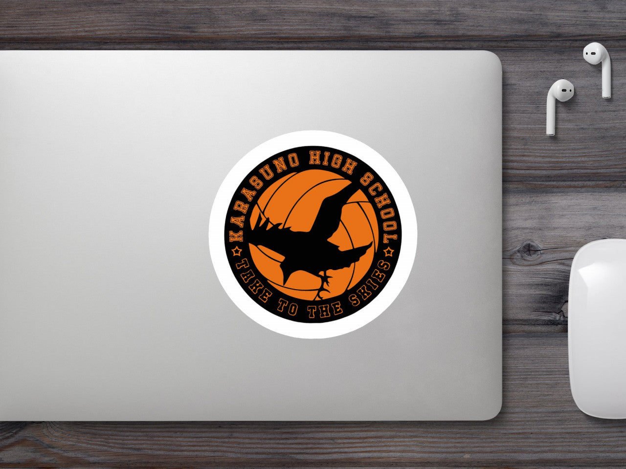 Set 5 bucati, Sticker decorativ, Haikyuu Karasuno High School Take to the skies, Rezistent la apa, NO9539, 6 cm, Multicolor