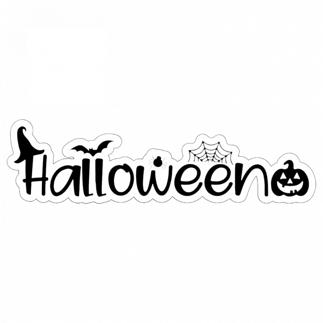 Set 5 bucati, Sticker decorativ, Halloween stilizat, Rezistent la apa, NO9548, 6 cm, Multicolor