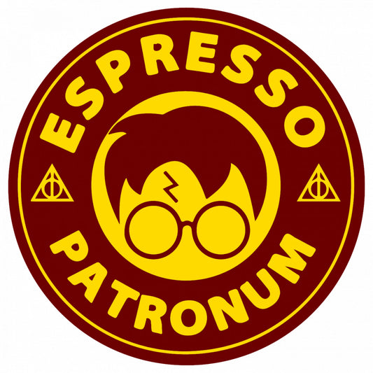 Set 5 bucati, Sticker decorativ, Harry Potter Espresso Patronum, Rezistent la apa, NO9573, 6 cm, Multicolor