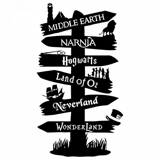 Set 5 bucati, Sticker decorativ, Harry Potter Fantasy Land, Rezistent la apa, NO9577, 6 cm, Multicolor