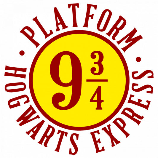 Set 5 bucati, Sticker decorativ, Harry Potter platforma 9 pe 3 pe 4 Hogwarts Express, Rezistent la apa, NO9584, 6 cm, Multicolor