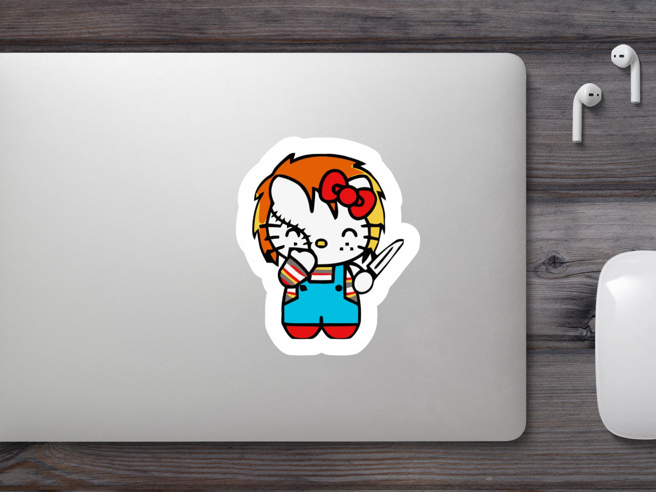 Set 5 bucati, Sticker decorativ, Hello Kitty gospodina, Rezistent la apa, NO9629, 6 cm, Multicolor