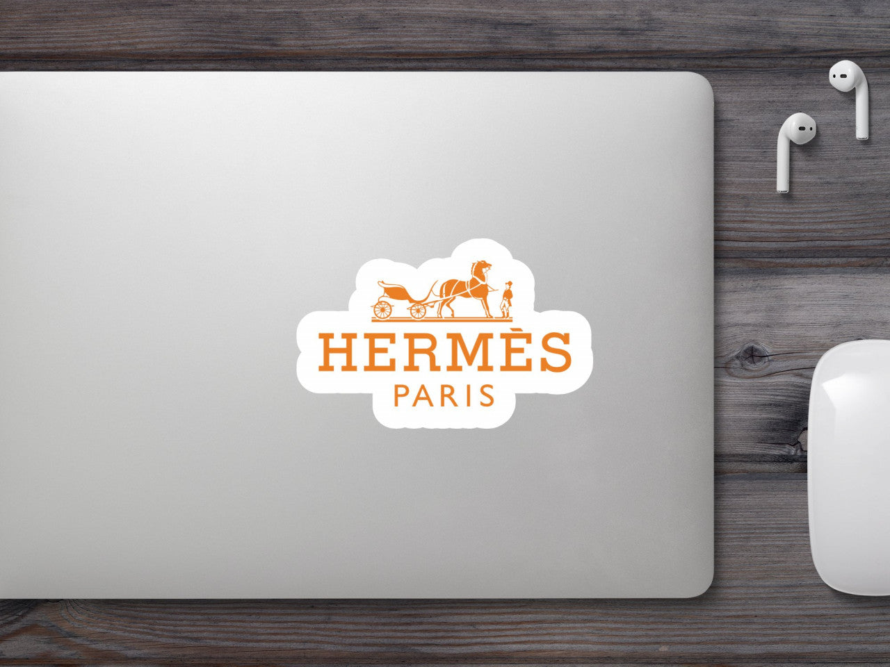 Set 5 bucati, Sticker decorativ, Hermes Logo, Rezistent la apa, NO9656, 6 cm, Multicolor