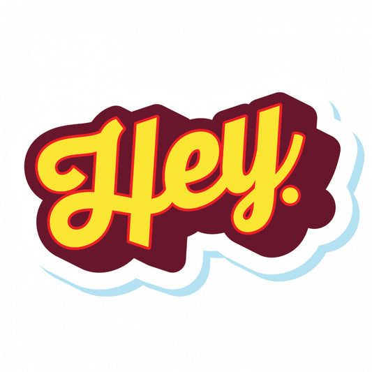 Set 5 bucati, Sticker decorativ, Hey, Rezistent la apa, NO9660, 6 cm, Multicolor