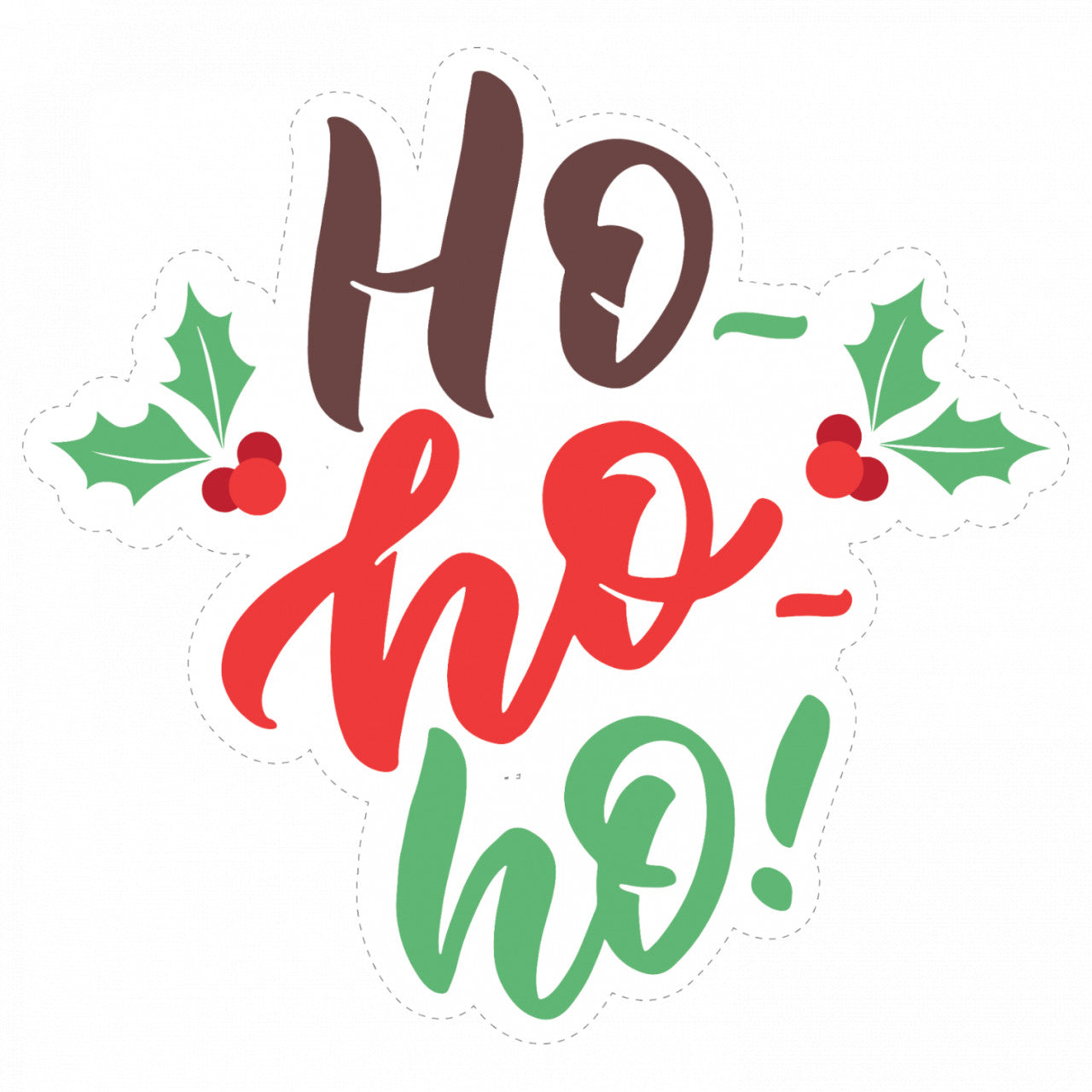 Set 5 bucati, Sticker decorativ, Ho ho ho, Rezistent la apa, NO9663, 6 cm, Multicolor