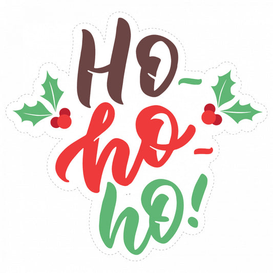 Set 5 bucati, Sticker decorativ, Ho ho ho, Rezistent la apa, NO9663, 6 cm, Multicolor