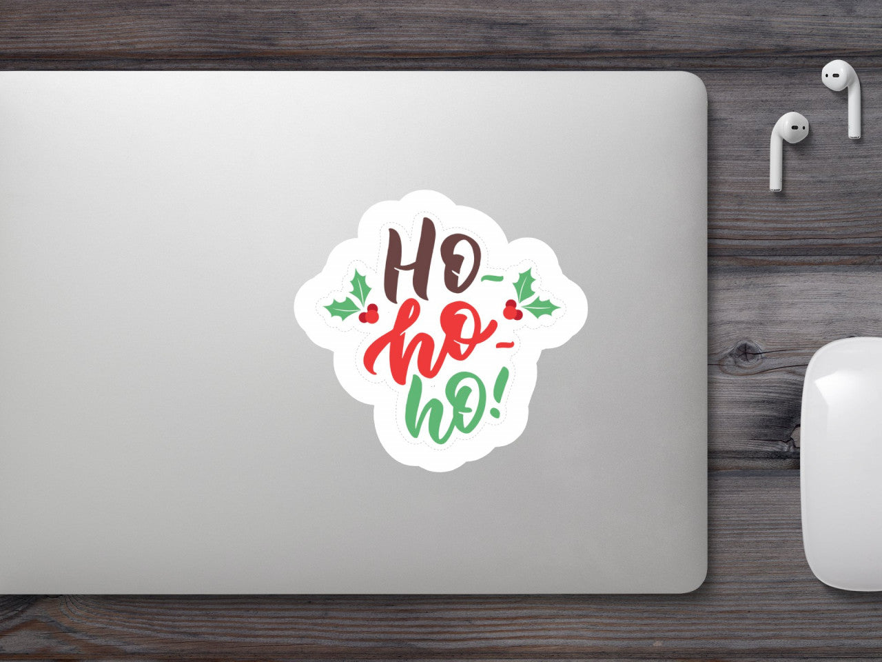 Set 5 bucati, Sticker decorativ, Ho ho ho, Rezistent la apa, NO9663, 6 cm, Multicolor
