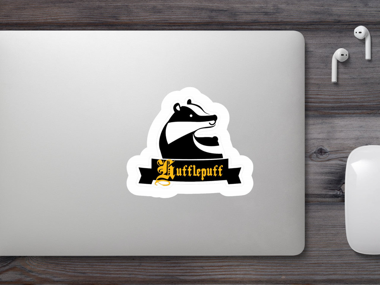Set 5 bucati, Sticker decorativ, Hufflepuff Harry potter Logo complet, Rezistent la apa, NO9680, 6 cm, Multicolor
