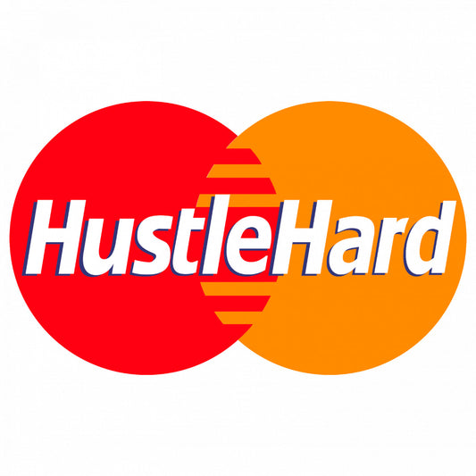 Set 5 bucati, Sticker decorativ, HUSTLE HARD, Rezistent la apa, NO9684, 6 cm, Multicolor