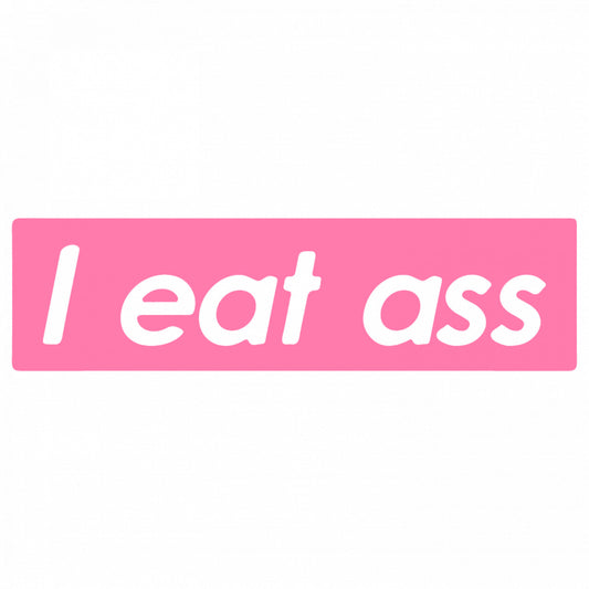 Set 5 bucati, Sticker decorativ, I eat ass, Rezistent la apa, NO9687, 6 cm, Multicolor
