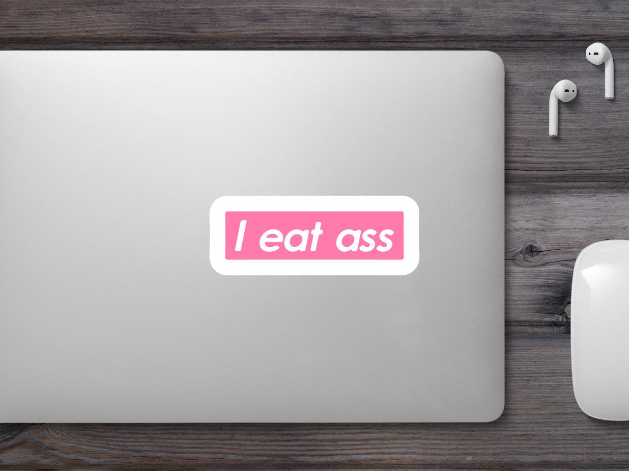 Set 5 bucati, Sticker decorativ, I eat ass, Rezistent la apa, NO9687, 6 cm, Multicolor