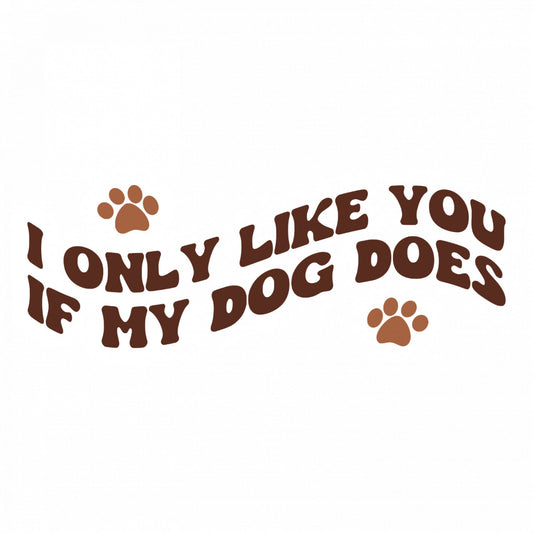 Set 5 bucati, Sticker decorativ, I only like you if my dog does, Rezistent la apa, NO9694, 6 cm, Multicolor