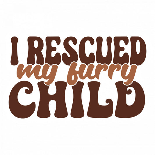 Set 5 bucati, Sticker decorativ, I rescued my furry child, Rezistent la apa, NO9695, 6 cm, Multicolor