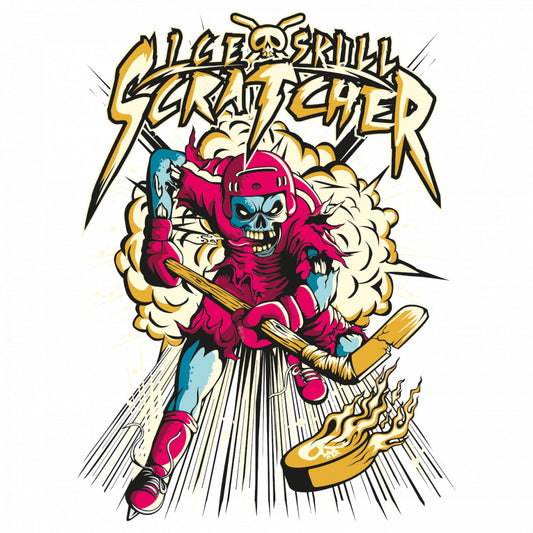 Set 5 bucati, Sticker decorativ, Ics Skull Scratcher Logo, Rezistent la apa, NO9723, 6 cm, Multicolor