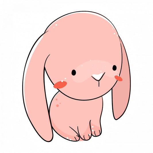 Set 5 bucati, Sticker decorativ, Iepuras trist, Rezistent la apa, NO9725, 6 cm, Multicolor