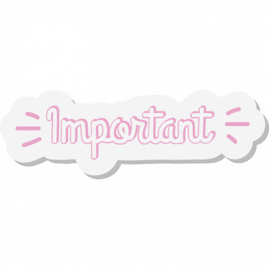 Set 5 bucati, Sticker decorativ, Important roz, Rezistent la apa, NO9740, 6 cm, Multicolor