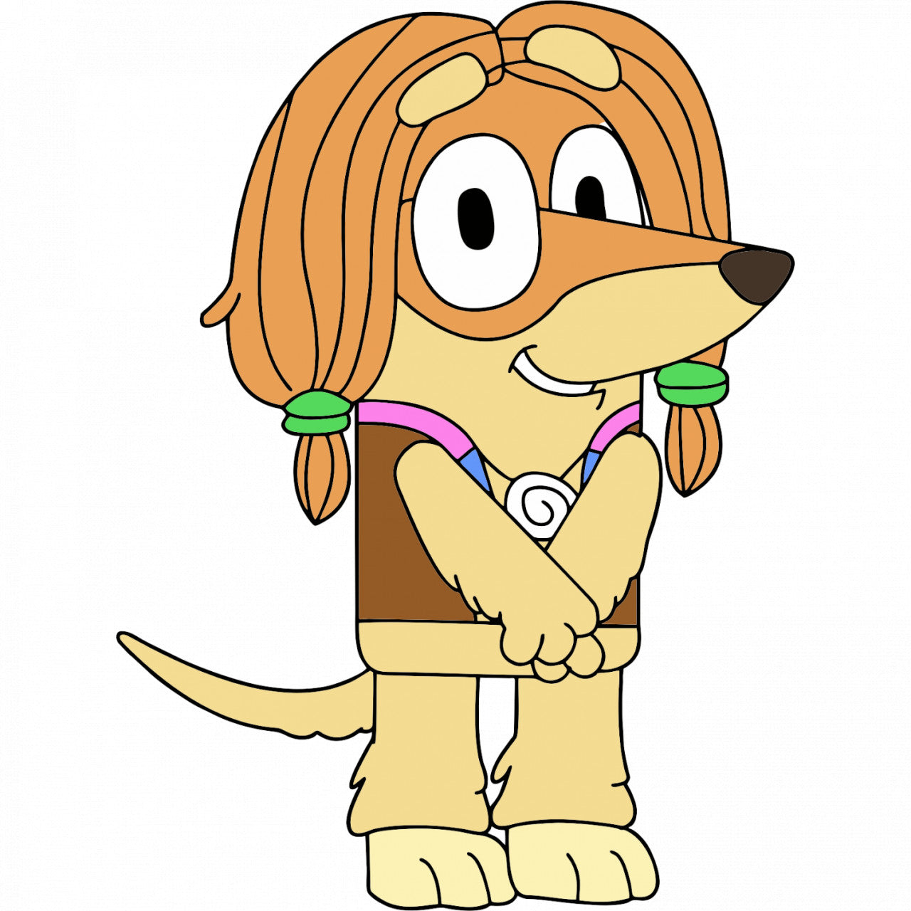 Set 5 bucati, Sticker decorativ, Indy Bluey, Rezistent la apa, NO9752, 6 cm, Multicolor