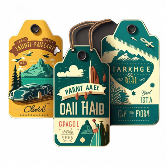 Set 5 bucati, Sticker decorativ, Insemne pentru bagaje, Rezistent la apa, NO9764, 6 cm, Multicolor