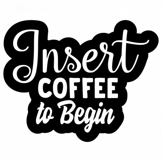 Set 5 bucati, Sticker decorativ, Insert coffee to begin, Rezistent la apa, NO9766, 6 cm, Multicolor