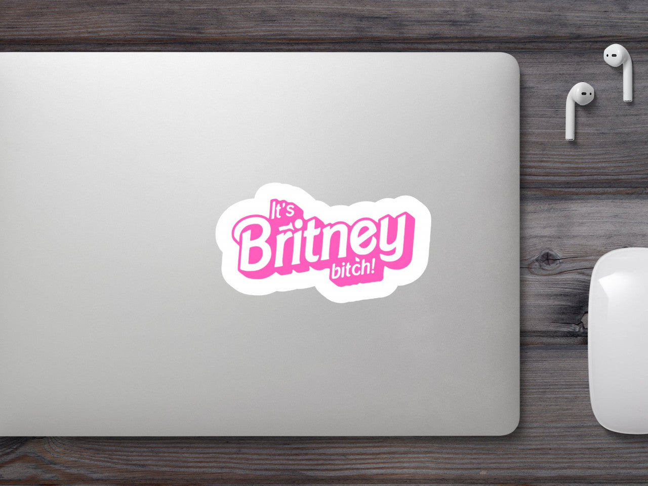 Set 5 bucati, Sticker decorativ, It's britney bitch, Rezistent la apa, NO9780, 6 cm, Multicolor