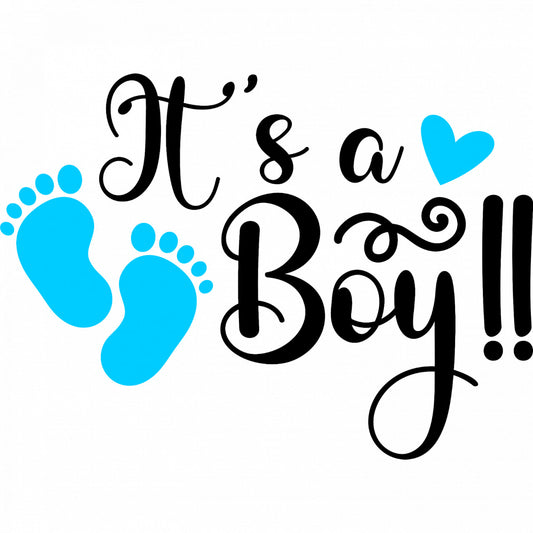 Set 5 bucati, Sticker decorativ, Its a boy, Rezistent la apa, NO9786, 6 cm, Multicolor