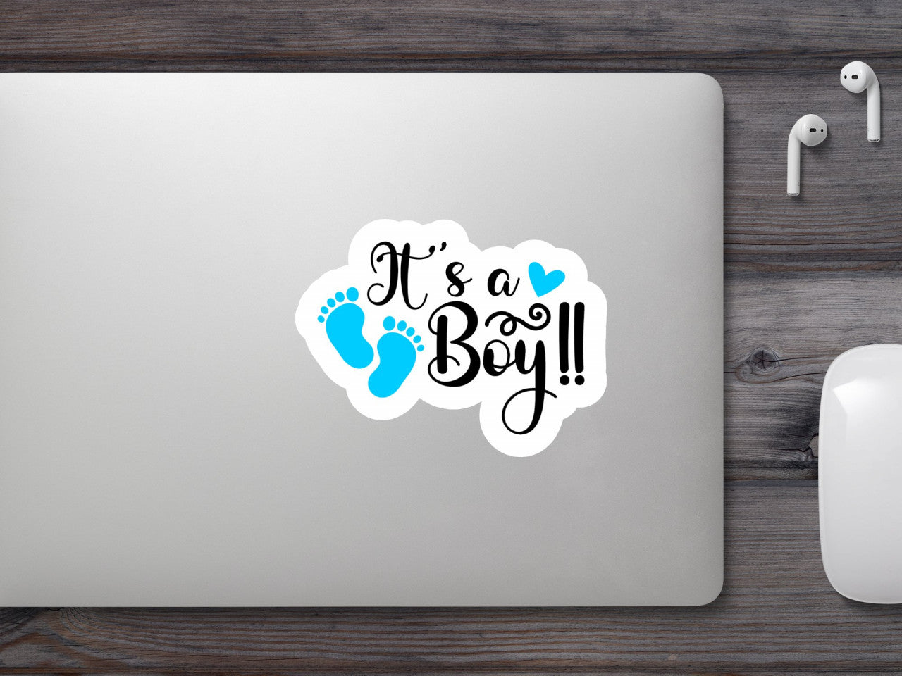 Set 5 bucati, Sticker decorativ, Its a boy, Rezistent la apa, NO9786, 6 cm, Multicolor