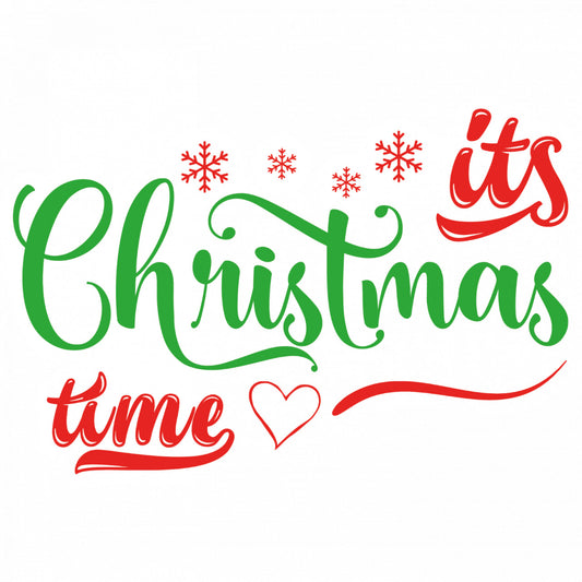 Set 5 bucati, Sticker decorativ, Its Christmas time, Rezistent la apa, NO9787, 6 cm, Multicolor