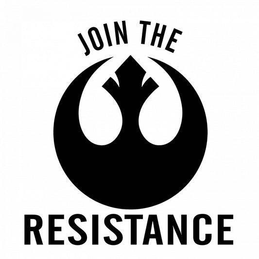 Set 5 bucati, Sticker decorativ, Join the resistance Star Wars, Rezistent la apa, NO9814, 6 cm, Multicolor