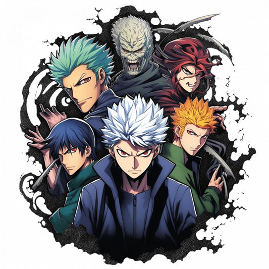 Set 5 bucati, Sticker decorativ, Jujutsu Kaisen, Rezistent la apa, NO9826, 6 cm, Multicolor