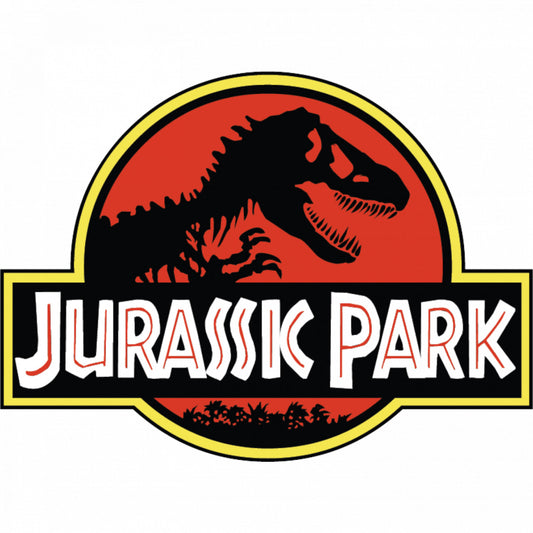 Set 5 bucati, Sticker decorativ, Jurassic Park Logo, Rezistent la apa, NO9828, 6 cm, Multicolor