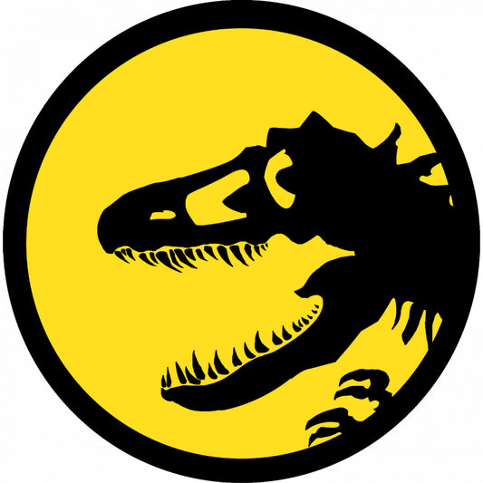 Set 5 bucati, Sticker decorativ, Jurassic Park schelete, Rezistent la apa, NO9829, 6 cm, Multicolor