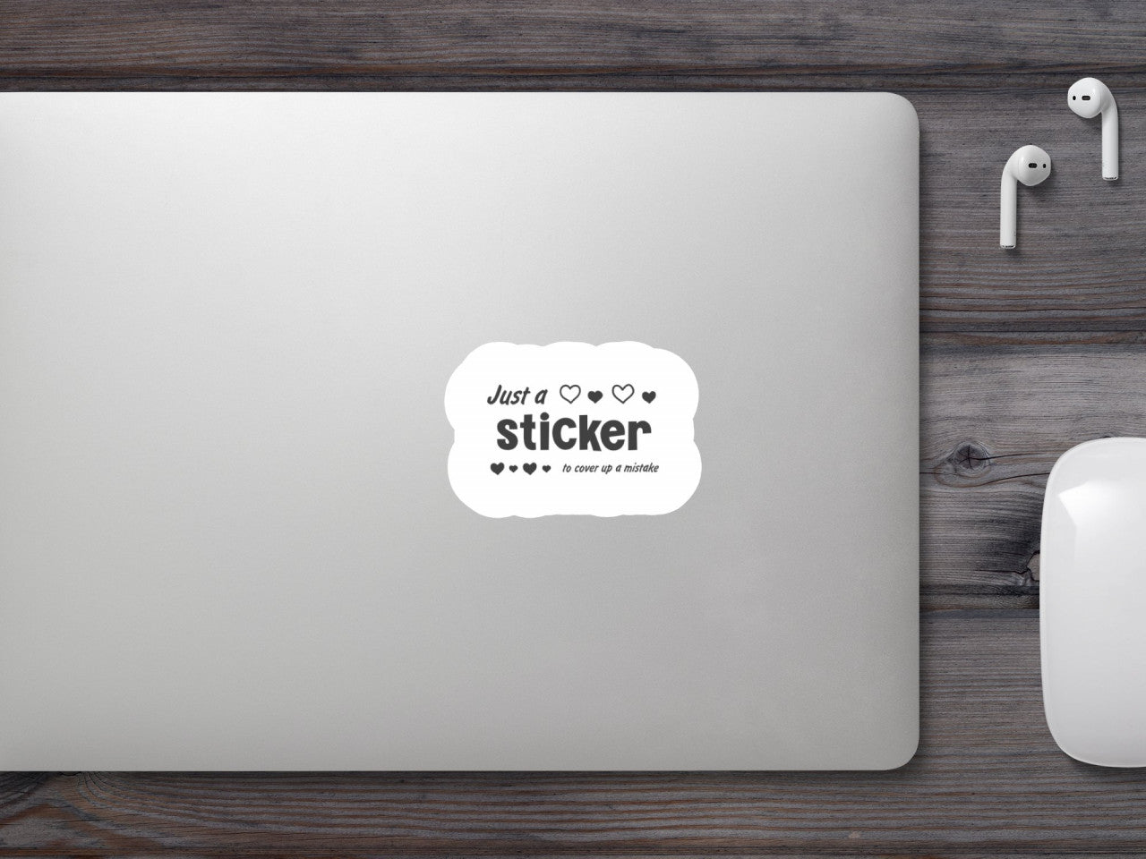 Set 5 bucati, Sticker decorativ, Just a sticker to cover up a mistake, Rezistent la apa, NO9831, 6 cm, Multicolor