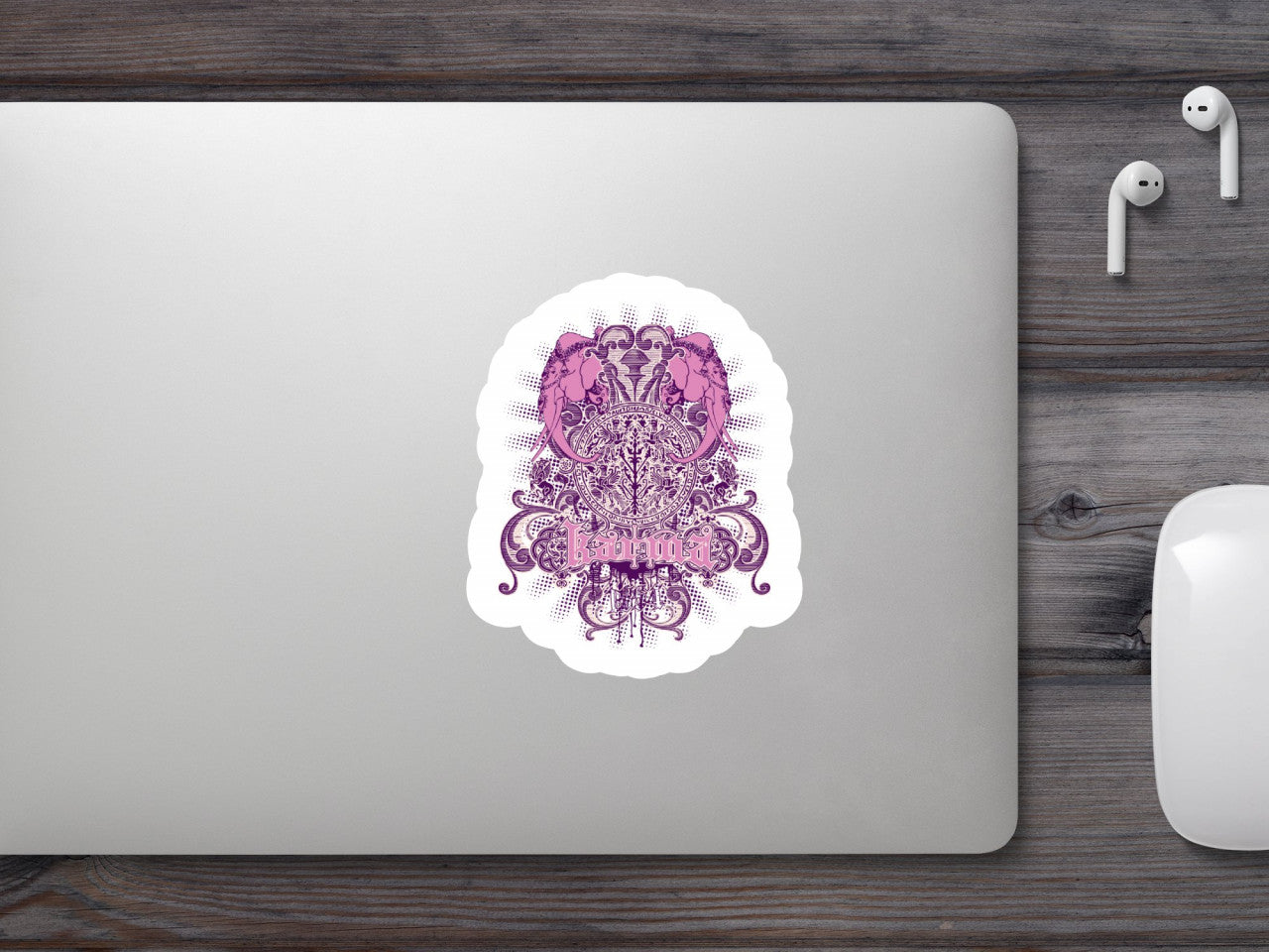 Set 5 bucati, Sticker decorativ, Karma, Rezistent la apa, NO9837, 6 cm, Multicolor