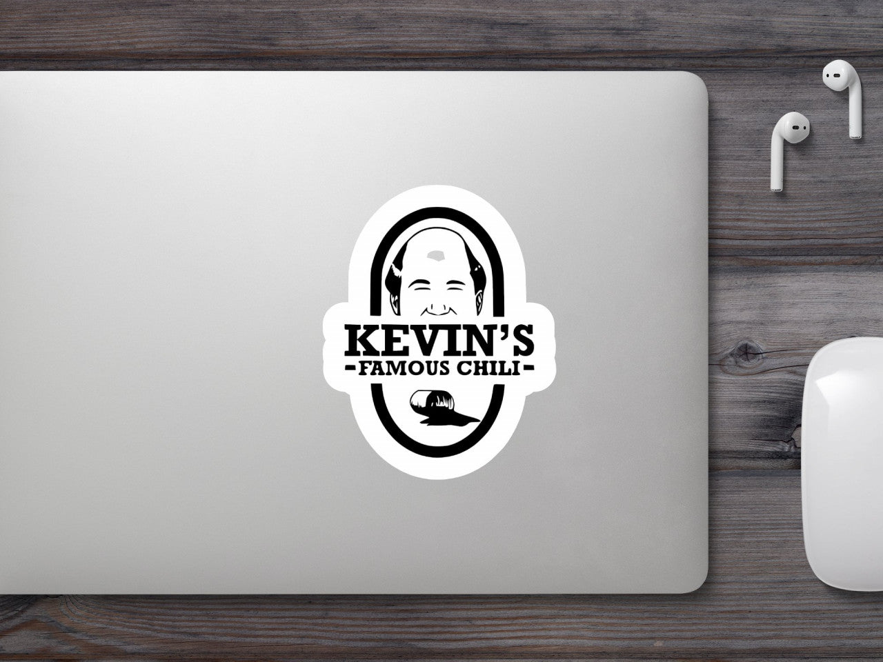 Set 5 bucati, Sticker decorativ, Kevins famous Chili The Office, Rezistent la apa, NO9840, 6 cm, Multicolor