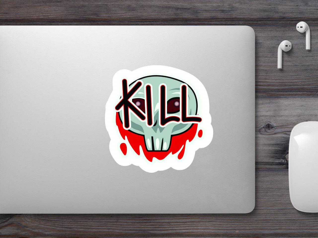 Set 5 bucati, Sticker decorativ, Kill, Rezistent la apa, NO9841, 6 cm, Multicolor