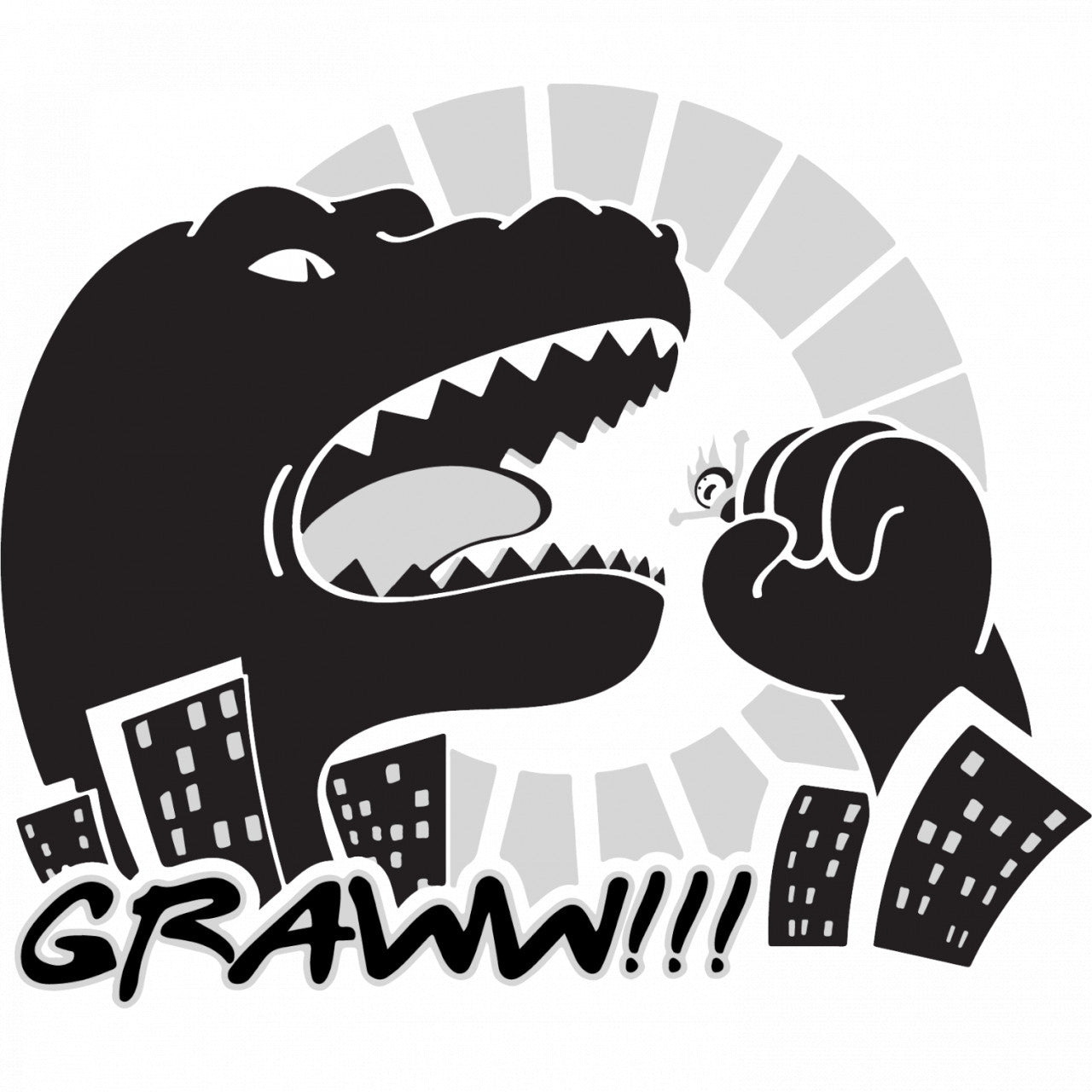 Set 5 bucati, Sticker decorativ, King of the Monsters Godzilla Graww!!!, Rezistent la apa, NO9848, 6 cm, Multicolor