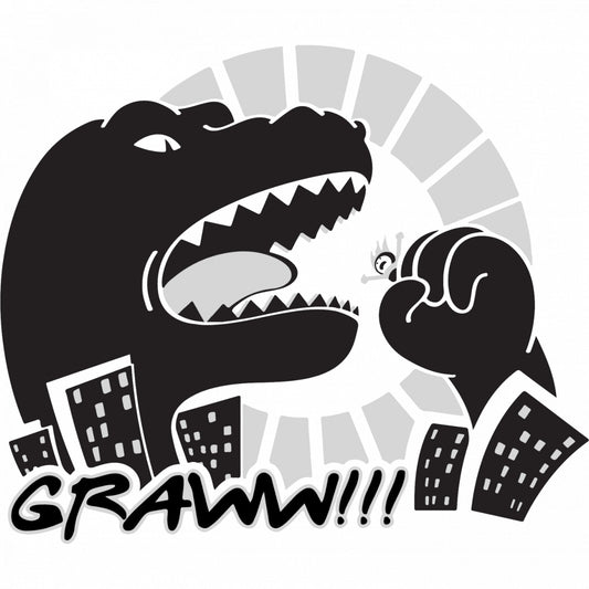 Set 5 bucati, Sticker decorativ, King of the Monsters Godzilla Graww!!!, Rezistent la apa, NO9848, 6 cm, Multicolor