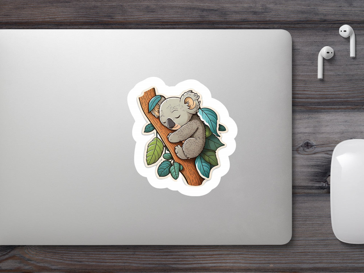 Set 5 bucati, Sticker decorativ, Koala in copac, Rezistent la apa, NO9862, 6 cm, Multicolor