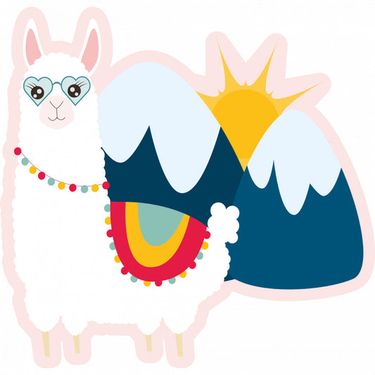 Set 5 bucati, Sticker decorativ, Lama accesorizata, Rezistent la apa, NO9871, 6 cm, Multicolor