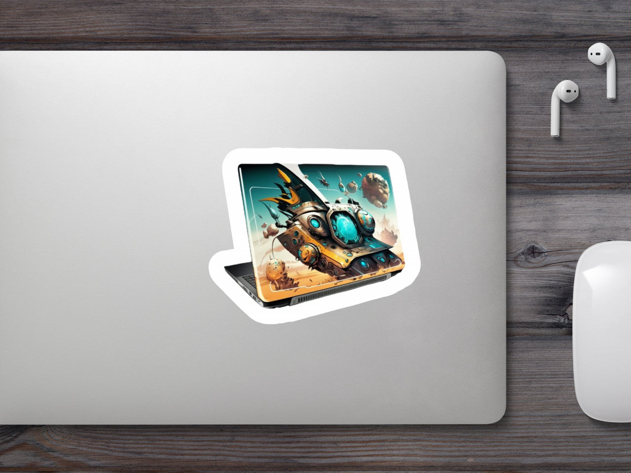 Set 5 bucati, Sticker decorativ, Laptop pentru jocuri, Rezistent la apa, NO9875, 6 cm, Multicolor