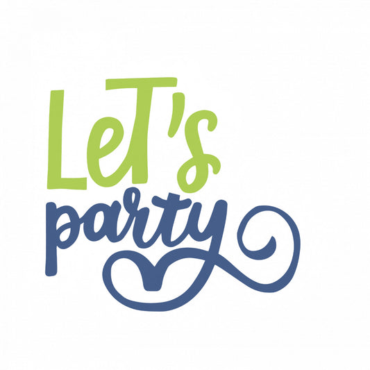 Set 5 bucati, Sticker decorativ, Let's party, Rezistent la apa, NO9885, 6 cm, Multicolor