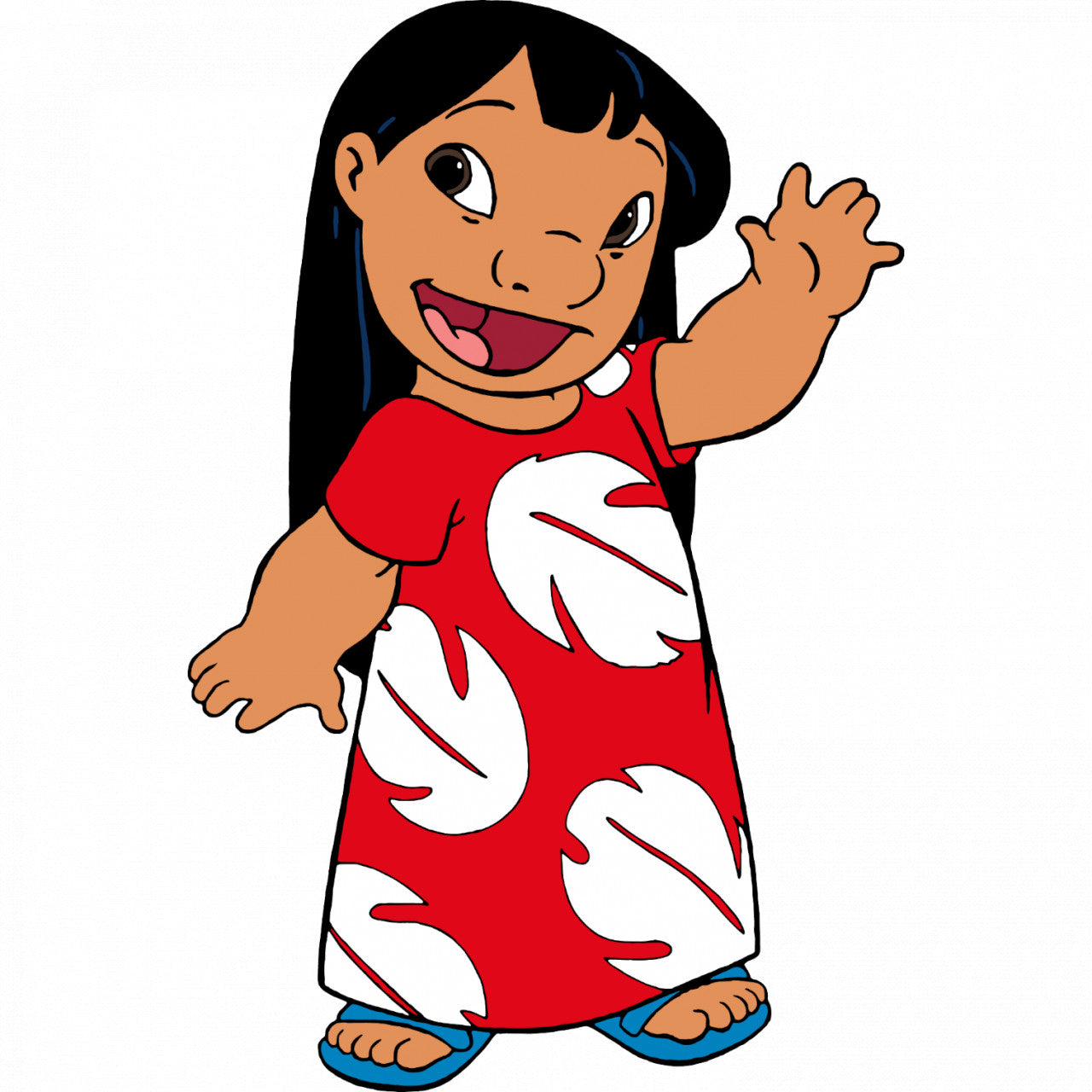 Set 5 bucati, Sticker decorativ, Lilo Pelekai face cu mana, Rezistent la apa, NO9896, 6 cm, Multicolor