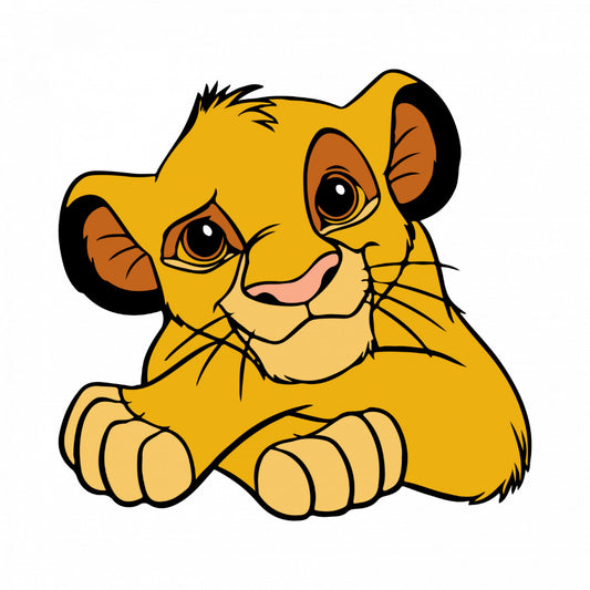 Set 5 bucati, Sticker decorativ, Lion King Simba ganditor, Rezistent la apa, NO9907, 6 cm, Multicolor