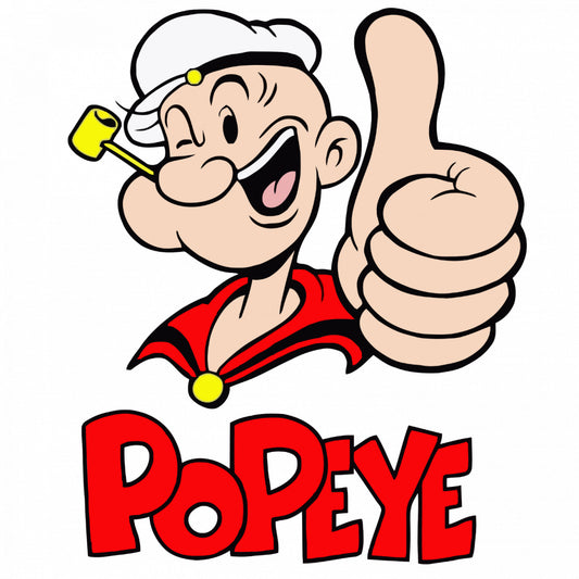 Set 5 bucati, Sticker decorativ, Logo Popeye the Sailor Man, Rezistent la apa, NO9919, 6 cm, Multicolor